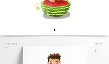 唐装插画吃瓜图片,趣味横生的市井生活画卷