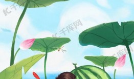 唐装插画吃瓜图片,趣味横生的市井生活画卷